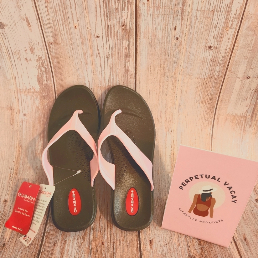 NEW OKABASHI Soft Pink Sandals Size M/L